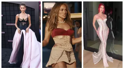 Corsetul, piesa vestimentară care a vrăjit vedetele. Inspiră-te de la Zendaya, Megan Fox sau Jennifer Lopez!