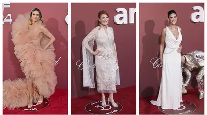 Sarah Ferguson, într-o rochie de 13.000 lire sterline la amfAR gala. Demi Moore și Heidi Klum, apariții uluitoare