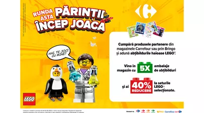 Joaca vine cu 40% reducere la LEGO®, în Carrefour