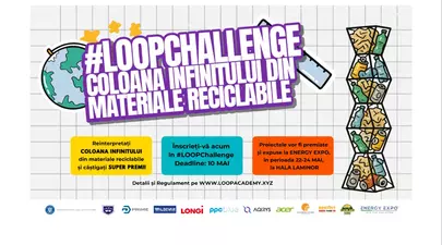 COLOANA INFINITULUI DIN MATERIALE RECICLABILEProiectele #LOOPChallenge, votate și premiate la ENERGY EXPO® 2025