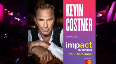Kevin Costner, TOP SPEAKER la Impact Bucharest Presented by Mastercard