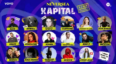 NEVERSEA KAPITAL anunță primii artiști care vor urca pe scena festivalului între 4-6 iulie pe Arena Națională