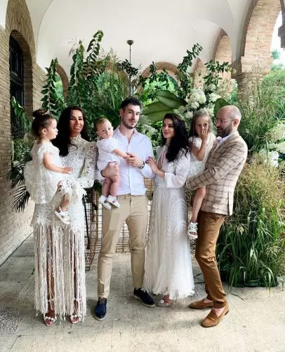 Alex Pițurcă, Christina Ich, fiul lor și nașii lui