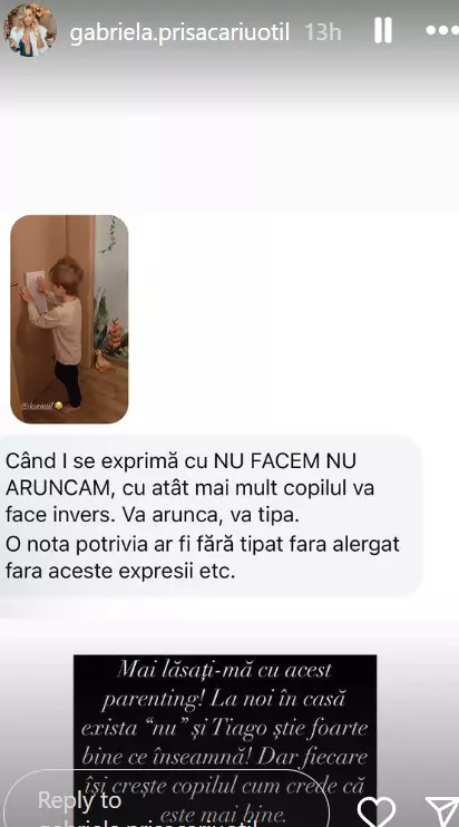 Gabriela Prisăcariu mesaj