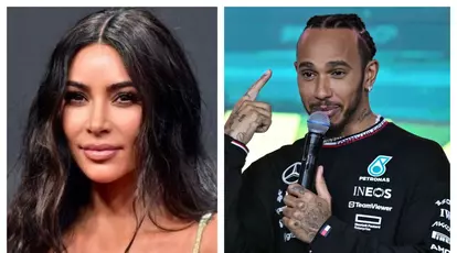 Kim Kardashian a publicat prima imagine oficială cu Lewis Hamilton. Cu cine s-au fotografiat? Gestul făcut de pilot spune multe