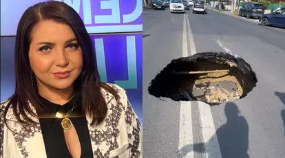 Carmen Șerban, sperietură în trafic după ce a intrat cu mașina într-o groapă de 3 metri, în mijlocul Bucureștiului