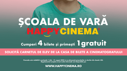 Începe ȘCOALA DE VARĂ HAPPY CINEMA. Te premiem cu bilete gratuite la filme!