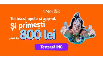Testează ING și poți primi până la 800 de lei. Cont deschis 100% online, în 9 minute, zero comisioane și curs valutar bun inclusiv în weekend