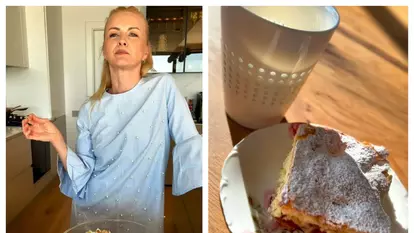 Prăjitură cu rubarbă după rețeta Elwirei Petre. Desertul simplu pe care îl prepară ori de câte ori găsește acest ingredient