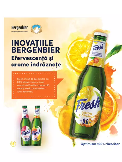 Fresh 0.0 de la Bergenbier S.A., răcorire cu gust de bere și fructe