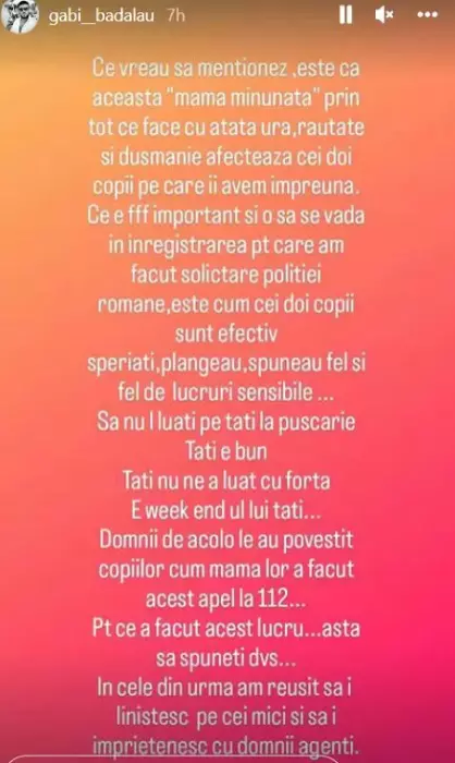 Gabi Bădălău, oprit de poliție după ce a luat copiii să petreacă weekendul cu ei