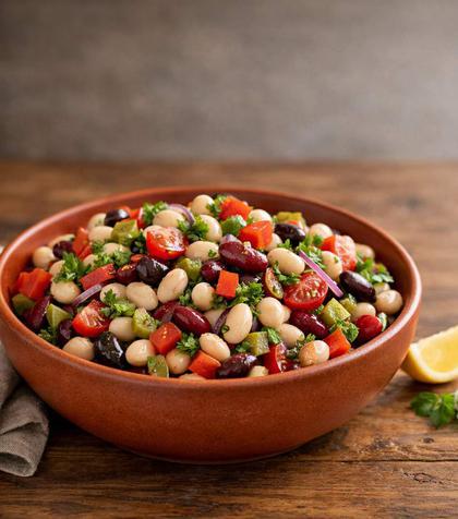 Salată densă cu fasole, trend viral pe TikTok: rețetă bogată în fibre și proteine, perfectă pentru prânzuri rapide