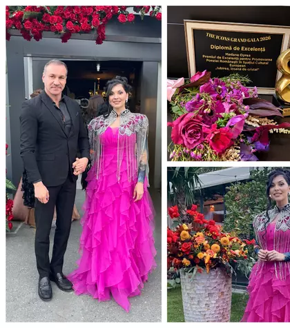 EXCLUSIV Dublu moment de strălucire pentru Medana Oprea la "The ICONS GRAND GALA 2026". APARIȚIE SPECTACULOASĂ și un Premiu de Excelență. Prezența ei a adus eleganța și farmecul MARILOR GALE INTERNAȚIONALE: "Este o recunoaștere care mă..."
