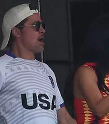Brad Pitt, prezent la Spania - Belgia cu iubita mai tânără cu 29 de ani