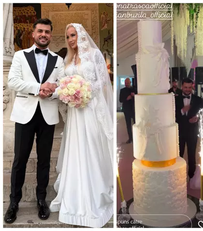 Imagini cu TORTUL SPECTACULOS de la nunta Simonei Trașcă. Vedeta și soțul ei, Marian Buzilă, au organizat o petrecere grandioasă în ziua în care și-au unit destinele în fața lui Dumnezeu