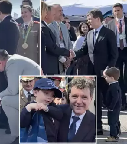 Momentul care a stârnit hohote de râs. Ce a răspuns Antim, băiețelul lui Nicușor Dan, când a fost întrebat dacă ar vrea să zboare cu un avion de luptă