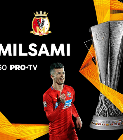 PRO TV va transmite joi seara prima manșă a turului 1 din Europa League,  FCSB – FC Milsami Orhei