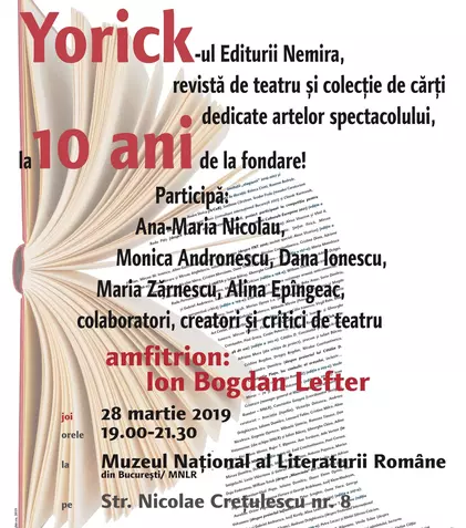 „10 ani de Yorick” la Cafeneaua critică de joi, 28 martie