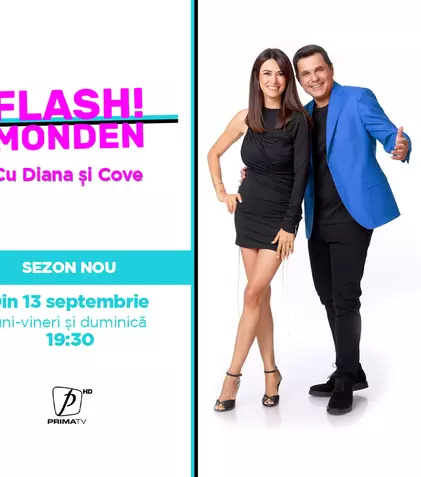 Prima TV trece la grila de toamnă. Printre noutăți: Cove la „Flash Monden”, meciuri din Liga 1, sitcom-urile „Oportuniștii” și „Secretele președintelui”