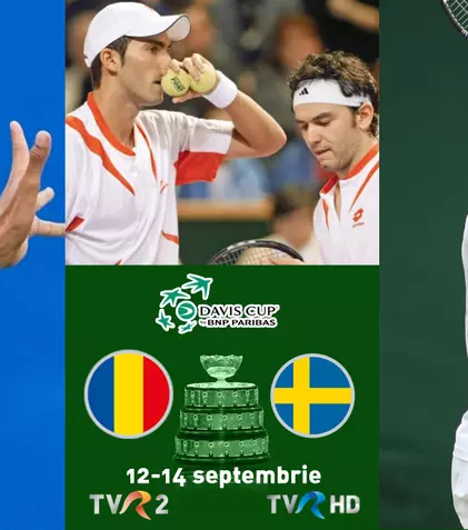 Cupa Davis: Meciurile România-Suedia se văd în direct la TVR 2 şi TVR HD