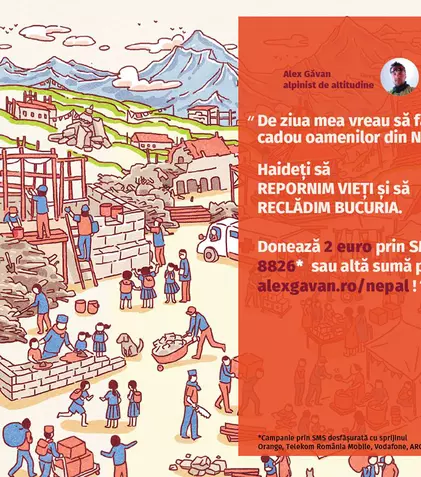 Alpinistul Alex Găvan a lansat campania „Bucurie pentru Nepal”