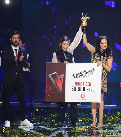 GALERIE FOTO. Maya Ciosa a câștigat marele trofeu „Vocea României Junior”. Anul acesta, trofeul a ajuns în echipa Andrei