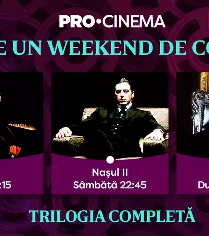 Weekendul acesta, PRO CINEMA difuzează trilogia „Nașul”