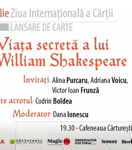 Pe 23 aprilie, Editura Nemira lansează romanul „Viața secretă a lui William Shakespeare”, de Jude Morgan