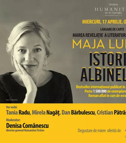 Editura Humanitas Fiction lansează miercuri, 17 aprilie, romanul „Istoria albinelor”, scris de Maja Lunde