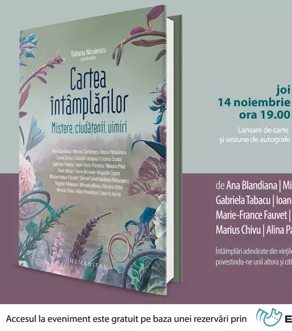 Lansare la Librăria Humanitas de la Cișmigiu: „Cartea întâmplărilor”, un nou volum colectiv la Humanitas