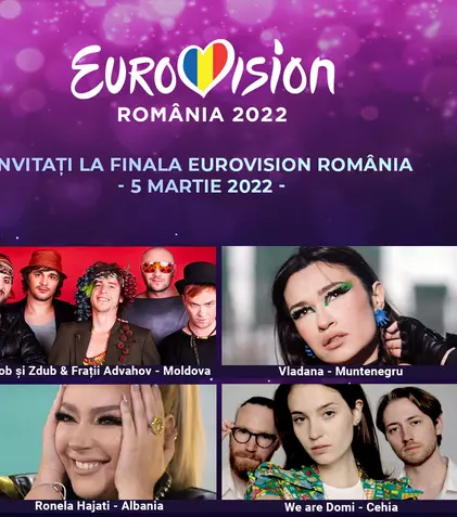 Concurenții Eurovision din 7 țări vin la finala Eurovision România 2022. Cine sunt invitații