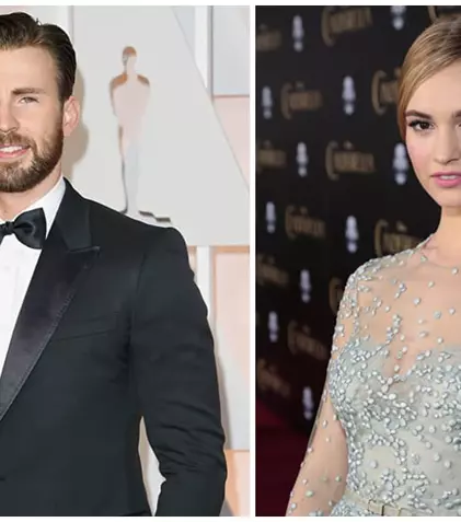 Chris Evans și Lily James, noul cuplu de la Hollywood
