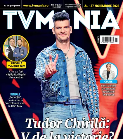 TVMania de luni, 17 noiembrie: Tudor Chirilă, „V de la Victorie?” – 72 de programe și premiere TV pentru 21-27 noiembrie 2025