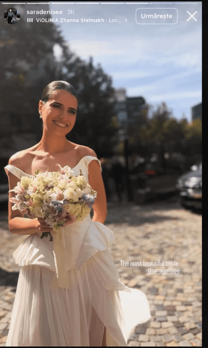 Imagini cu Sara, fiica Adinei Buzatu, în rochie de mireasă. Tânăra s-a căsătorit cu Luca după ce a fost cerută de soție în Italia