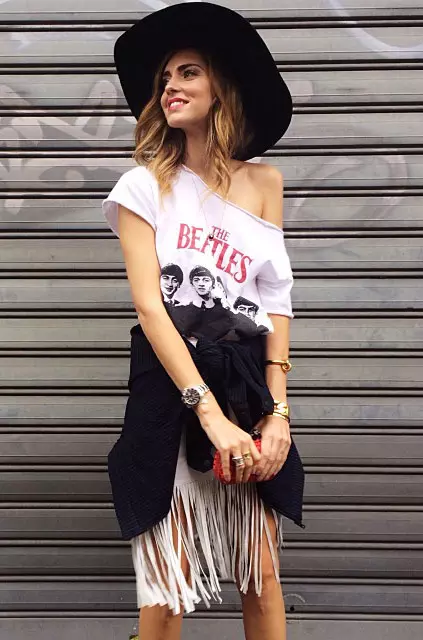 Chiara Ferragni  poarta o tinuta vintage