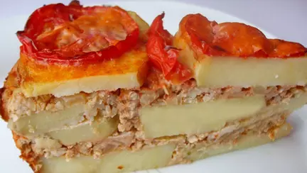 Musaca de post cu cartofi și ciuperci