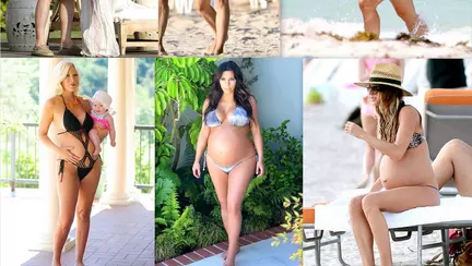 Vedete însărcinate, în costume de baie