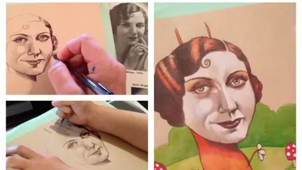 Artă în familie - uite ce tablouri au creat o mamă și fiica ei de 4 ani!