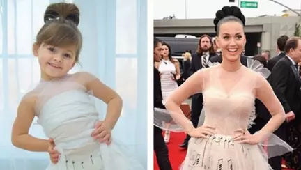 Designer la 4 ani. Vezi GALERIA FOTO cu fetiţa care imită vedetele pe covorul roşu