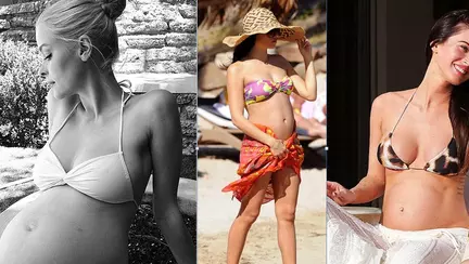 Vedete însărcinate: burtici sexy pe plajă