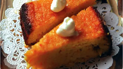 Prăjitură cu portocală, fără lapte şi fără făină