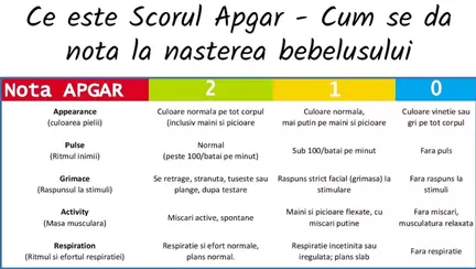 Ce este Scorul Apgar - Cum se da nota la nastere bebelusului