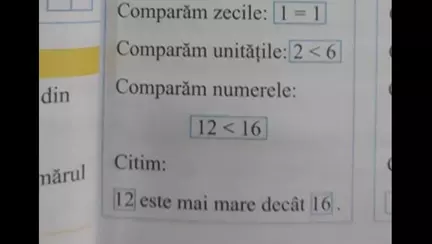 Manualul care iti invata copilul ca numarul 12 e mai mare decat 16