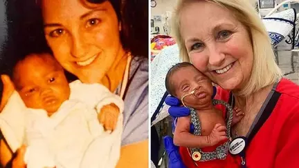 Tată și fiu, îngrijiți de aceeași asistentă în același spital, la trei decenii distanță