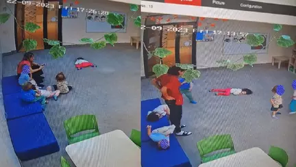 Caz revoltător la o grădiniță din București. O fetiță prăbușită pe podea a fost ignorată ore în șir de educatoare