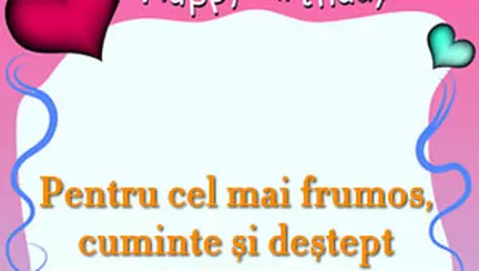 Pentru cel mai frumos, cuminte...