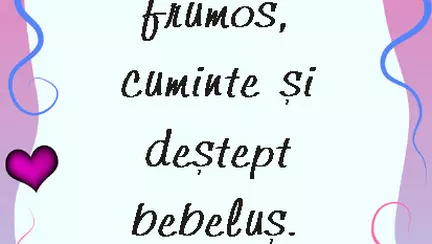 Pentru cel mai frumos, cuminte...