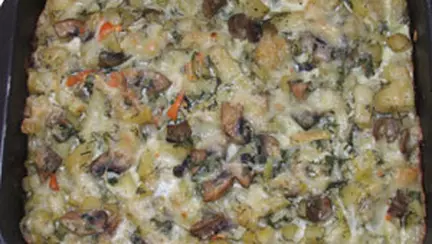 Ciuperci cu cartofi la cuptor