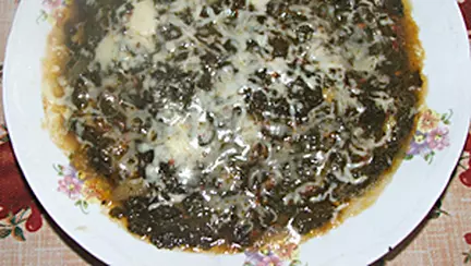 Spanac cu smantana si cascaval la cuptor