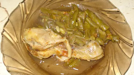 Pulpe de pui cu fasole verde